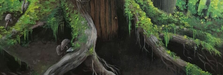 painting of a forest faeries residence