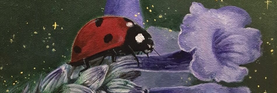 painting of a ladybug on a flower