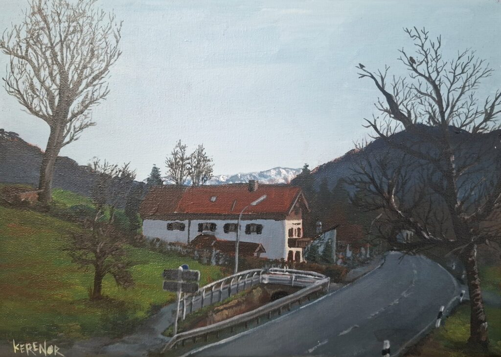 painting of quiet scenery at the outskirts of Gmund am Tegernsee