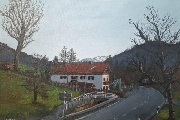 painting of quiet scenery at the outskirts of Gmund am Tegernsee