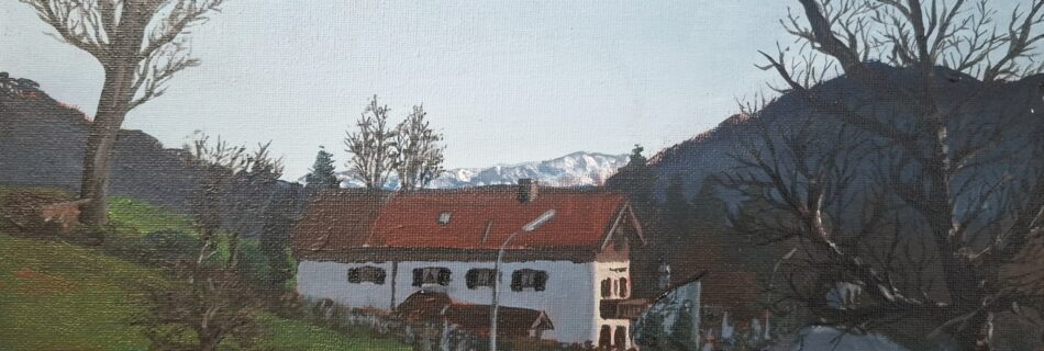 painting of quiet scenery at the outskirts of Gmund am Tegernsee