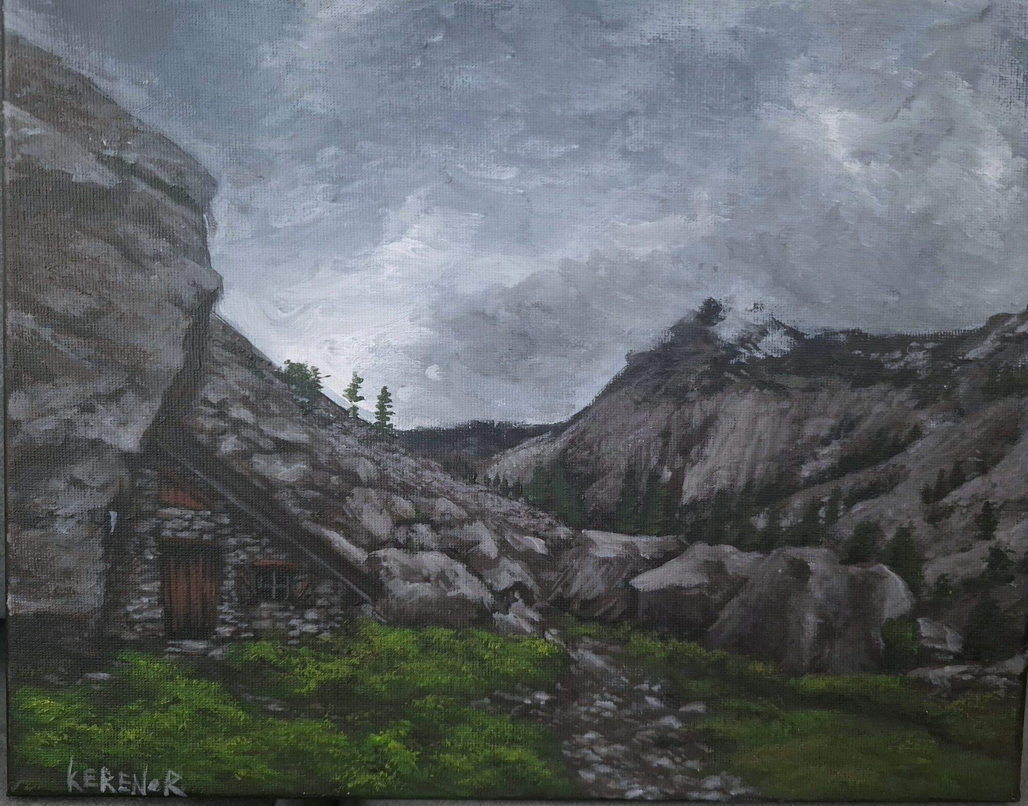 The French Alps acrylic painting