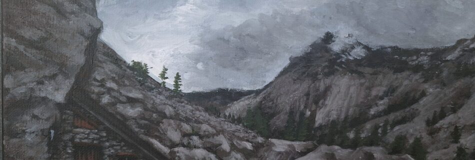The French Alps acrylic painting